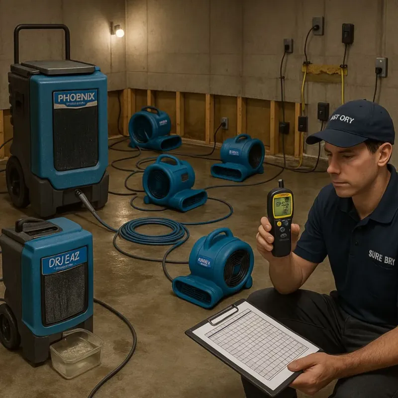 Structural Drying and Dehumidification process in Botetourt County, VA